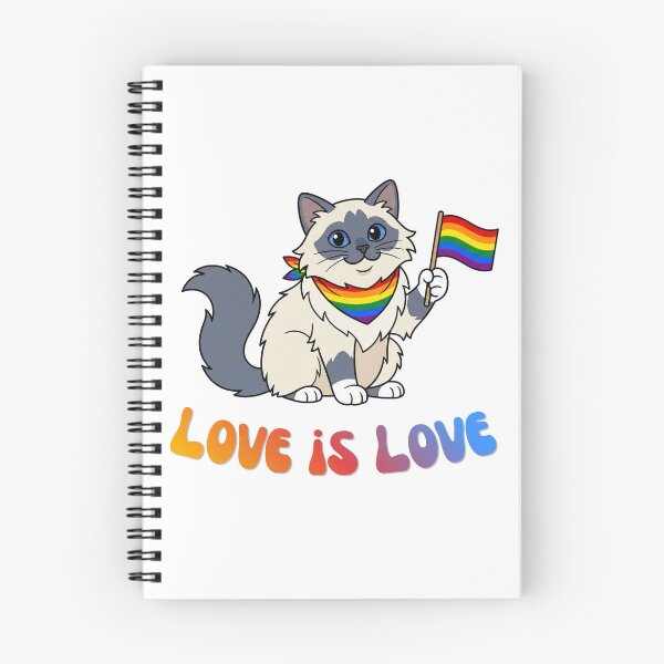Item preview, Love is Love Rainbow Bandana Cat designed and sold by Snowy Studio Designs.