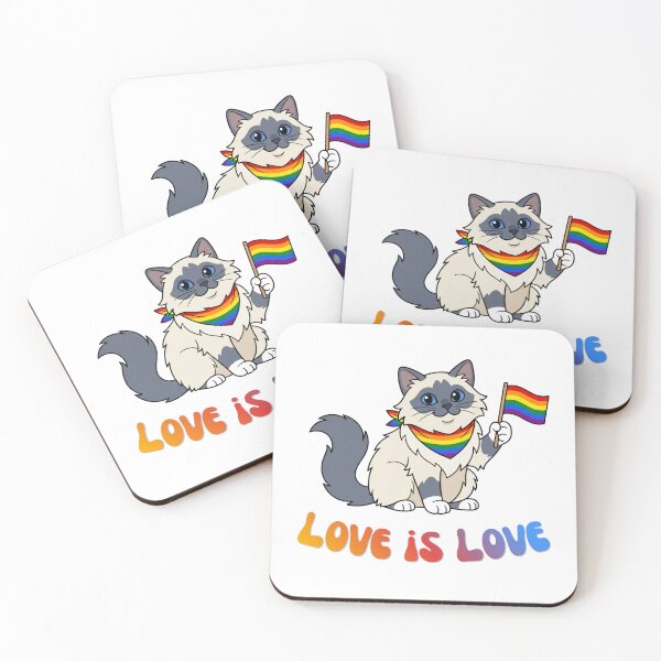 Item preview, Love is Love Rainbow Bandana Cat designed and sold by Snowy Studio Designs.