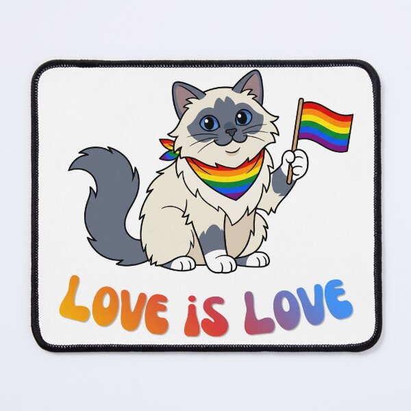 Item preview, Love is Love Rainbow Bandana Cat designed and sold by Snowy Studio Designs.