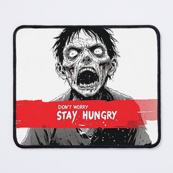 Item preview, Don't Worry Stay Hungry Screaming Zombie Comic Art designed and sold by ChaoticZenStudio.