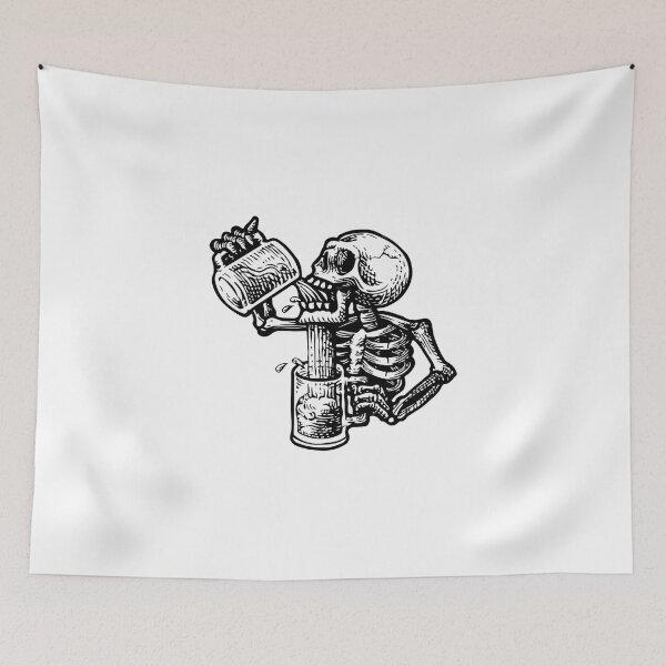 Item preview,  skull Drunk Meme Cartoon Gift,  skull Drunk Stickers & Magnets designed and sold by Marin ★★★★★.