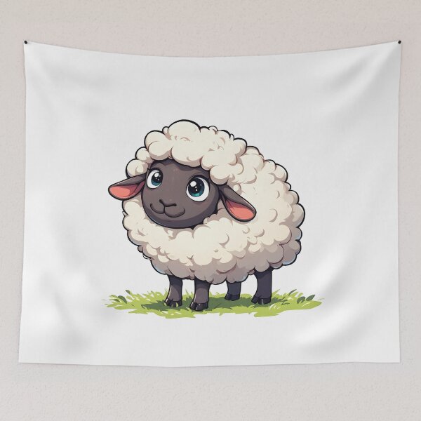 Item preview, Cute Fluffy Sheep – Adorable Farm Animal Cartoon Illustration designed and sold by Karolina’s Cozy Creations.