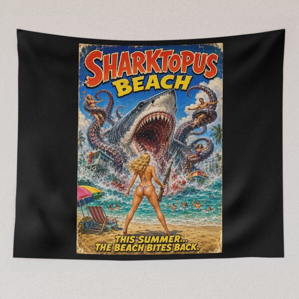 Item preview, Sharktopus Beach - Summer B Movie Horror Creature Feature designed and sold by FilMate.