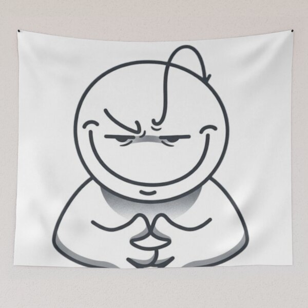 Item preview, Stickman with a cunning look and clasped hands (Emoticon/Meme style) designed and sold by SharpAura25.