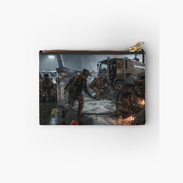 Item preview, Drone Strike on Military Fuel Lane | Cinematic Airfield Emergency Response War Art designed and sold by Element Horizon Studio.