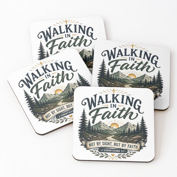 Item preview, Walking In Faith Christian Bible Verse Sticker designed and sold by Omanut Studio — By Ashwin..