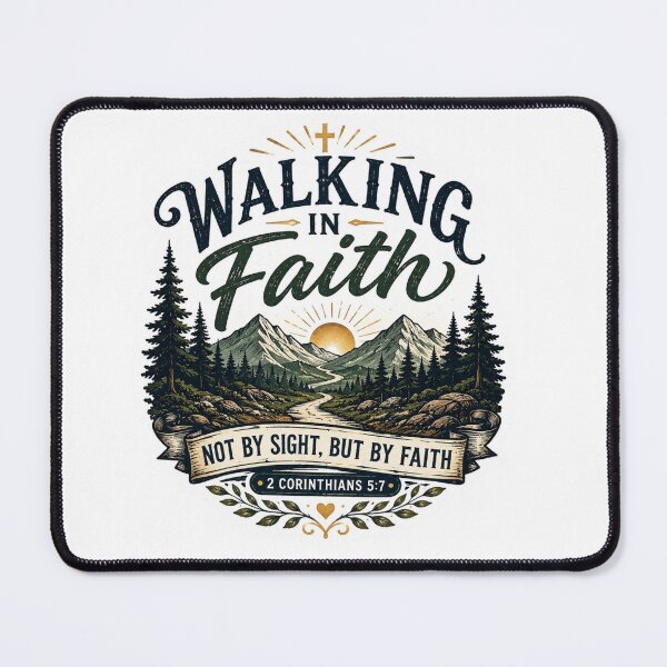 Item preview, Walking In Faith Christian Bible Verse Sticker designed and sold by Omanut Studio — By Ashwin..