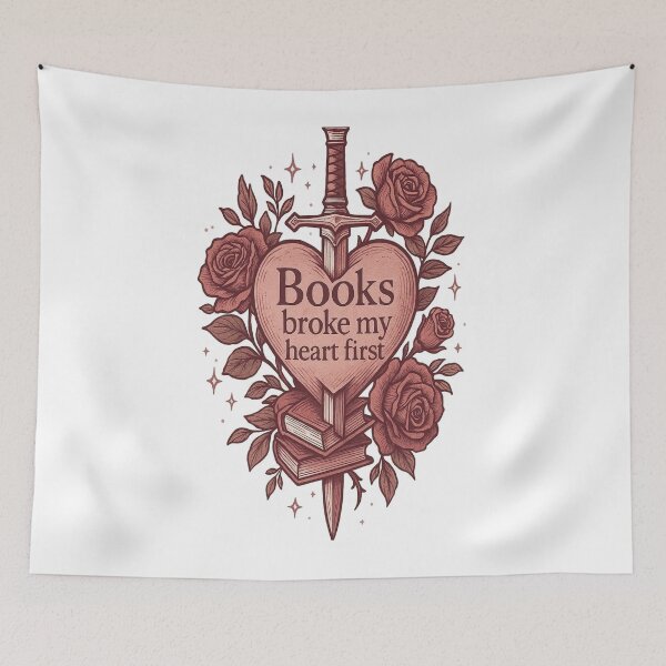 Item preview, Books Broke My Heart First | Romantasy Heart & Sword Design designed and sold by BookedAndDesign.