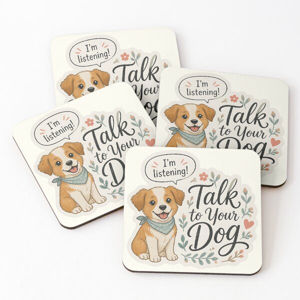 Item preview, Talk to Your Dog - Kawaii Puppy Sticker designed and sold by KooksStudio.