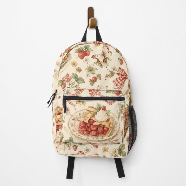Item preview, Vintage Strawberry Pie & Gingham Ribbon – Cottagecore Pattern designed and sold by OpenDreamArts.