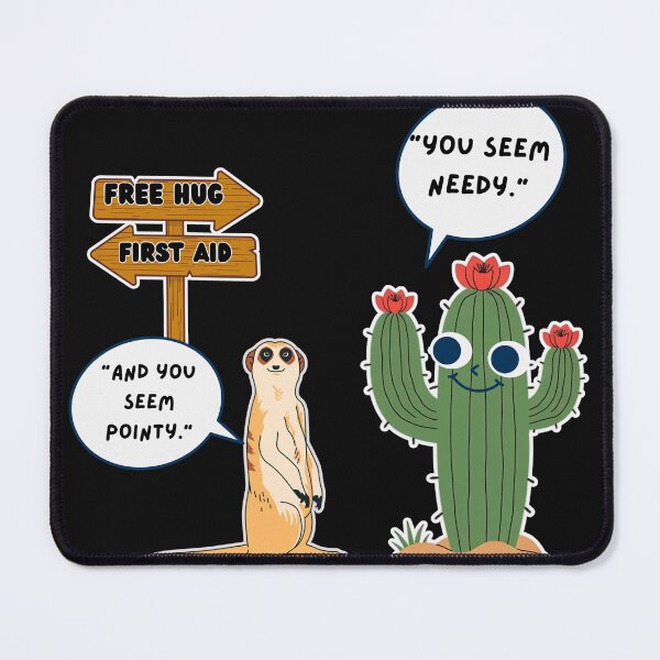 Item preview, Funny Cactus Meerkat Free Hug First Aid Pun designed and sold by SoftAuraStudi0.
