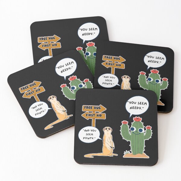 Item preview, Funny Cactus Meerkat Free Hug First Aid Pun designed and sold by SoftAuraStudi0.