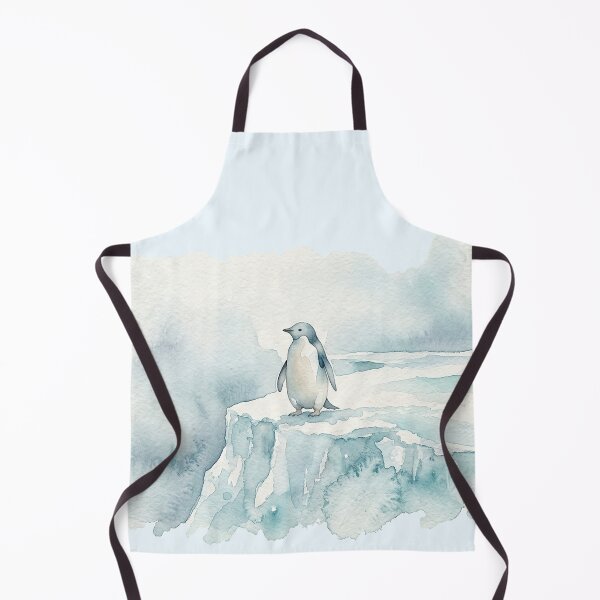 Item preview, Solitary Penguin on Icy Glacier Minimalist Watercolor designed and sold by GrabaHuk.