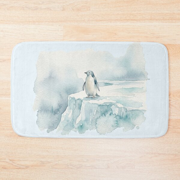 Item preview, Solitary Penguin on Icy Glacier Minimalist Watercolor designed and sold by GrabaHuk.