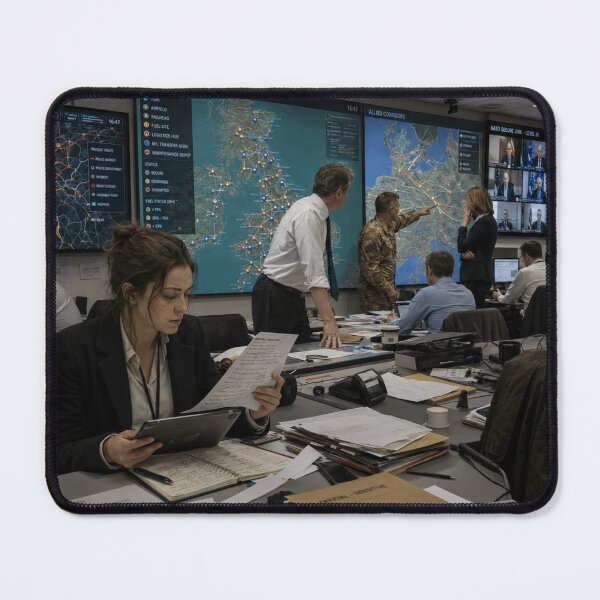 Item preview, Government Crisis Room Logistics Map | Modern War Political Thriller Command Centre Art designed and sold by Element Horizon Studio.