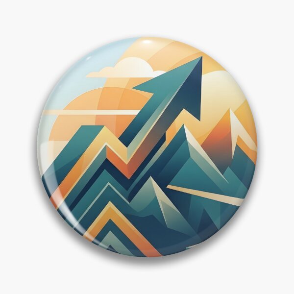 Item preview, Geometric Mountain Growth Arrow | Success, Progress & Ambition Abstract Art designed and sold by MCV-Designs.