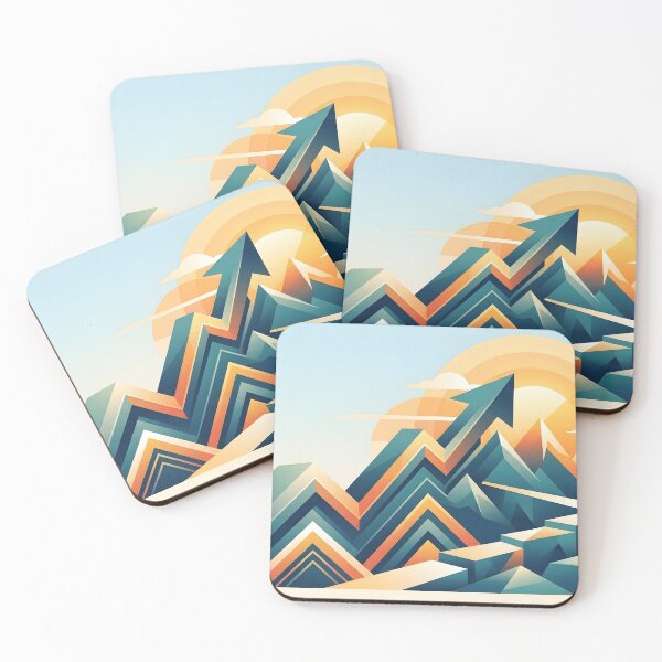 Item preview, Geometric Mountain Growth Arrow | Success, Progress & Ambition Abstract Art designed and sold by MCV-Designs.