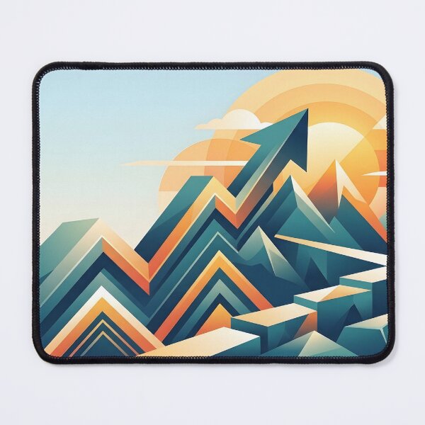 Item preview, Geometric Mountain Growth Arrow | Success, Progress & Ambition Abstract Art designed and sold by MCV-Designs.