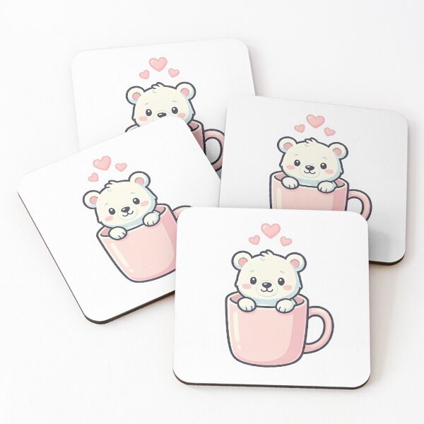 Item preview, Cute Kawaii Polar Bear in Coffee Mug designed and sold by YALLABUY.