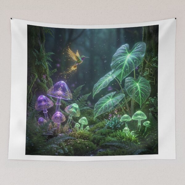 Item preview, Bioluminescent Fairycore Forest Glowing Mushroom Art designed and sold by Gifter-ly.
