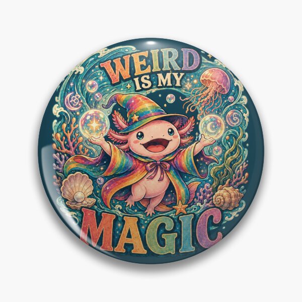Item preview, Weird Is My Magic Rainbow Wizard Axolotl designed and sold by StillWildink.