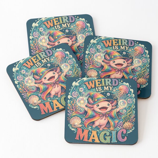 Item preview, Weird Is My Magic Rainbow Wizard Axolotl designed and sold by StillWildink.