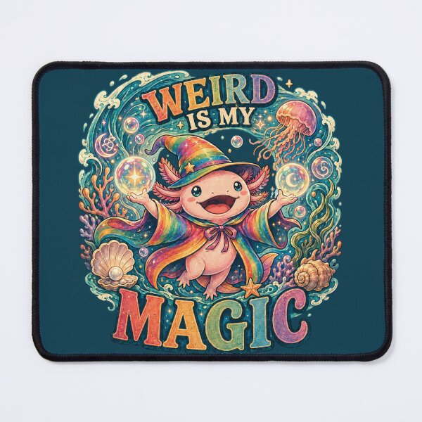Item preview, Weird Is My Magic Rainbow Wizard Axolotl designed and sold by StillWildink.