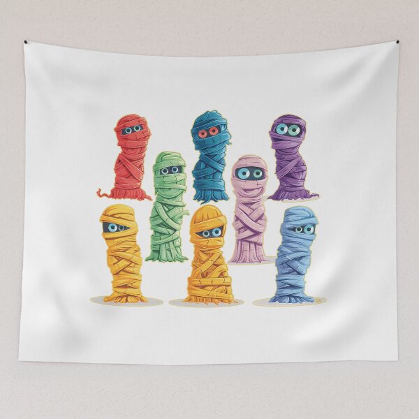 Item preview, Cute Colorful Mummy Sticker Sheet Funny Halloween Monster Kids Pack Poster designed and sold by DesignArtist.ia.