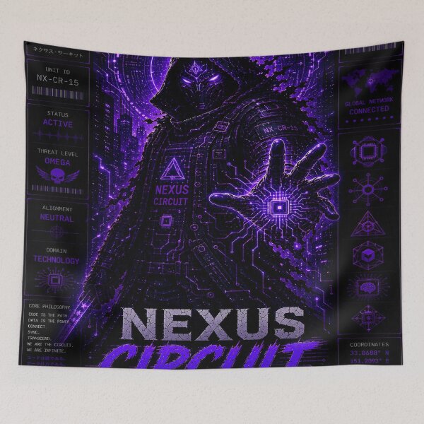 Item preview, Nexus Circuit (Series 9) - Cyberpunk Interstellar Mainframe Techwear Art designed and sold by RiteshCenter.