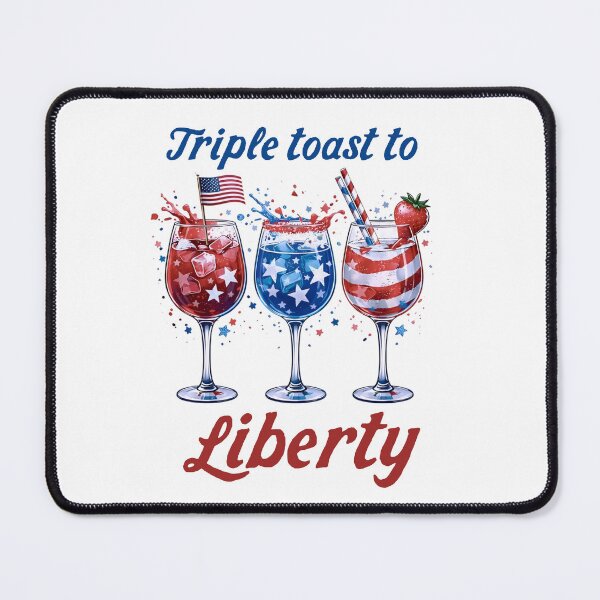 Item preview, Triple Toast To Liberty Patriotic colors gift designed and sold by CleanDecor.