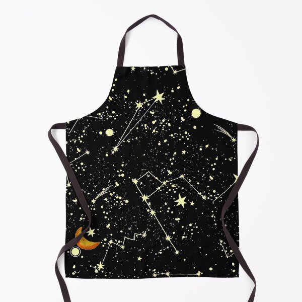 Item preview, gold constellations and stars with moon space pattern  designed and sold by FahdSpaceArt.