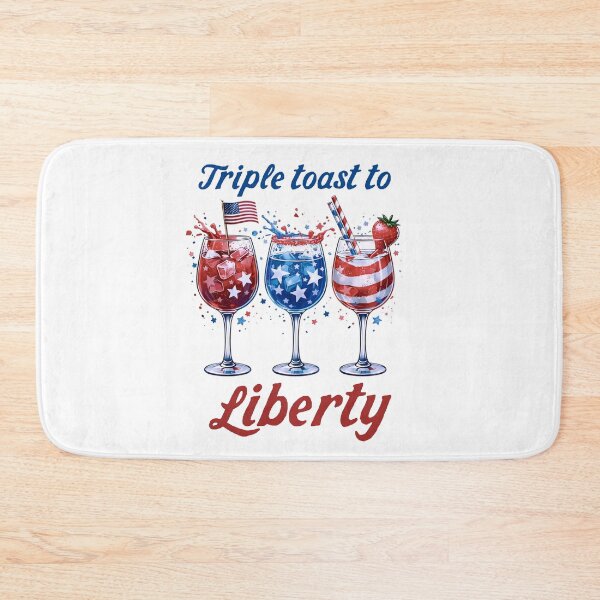 Item preview, Triple Toast To Liberty Patriotic colors gift designed and sold by CleanDecor.