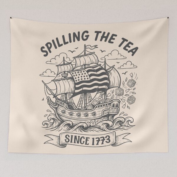 Item preview, Fun 4th Of July Spilling The Tea Since 1773 American Flag designed and sold by Colorfulman.