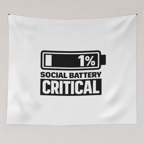 Item preview, Social Battery Critical – Introvert Energy Shirt designed and sold by DesignTeamHub.