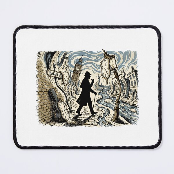 Item preview, Baker St Surreal Melting Clocks Sherlock Holmes Art designed and sold by Fenay Designs.