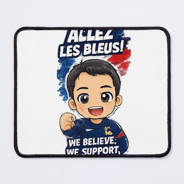 Item preview, Allez Les Bleus France Soccer Fan Sticker | We Believe We Support We Win Design | French Football Supporter Cartoon Artwork designed and sold by myteesmypassion.