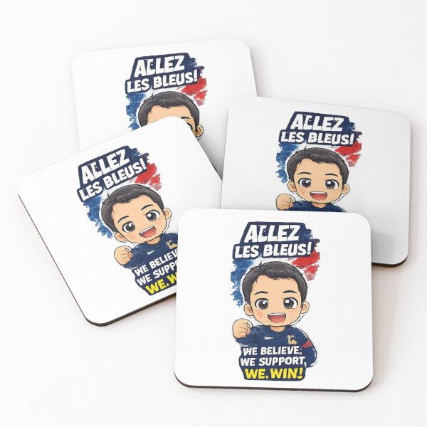 Item preview, Allez Les Bleus France Soccer Fan Sticker | We Believe We Support We Win Design | French Football Supporter Cartoon Artwork designed and sold by myteesmypassion.