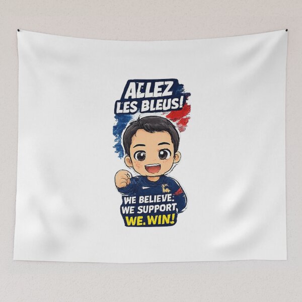 Item preview, Allez Les Bleus France Soccer Fan Sticker | We Believe We Support We Win Design | French Football Supporter Cartoon Artwork designed and sold by myteesmypassion.