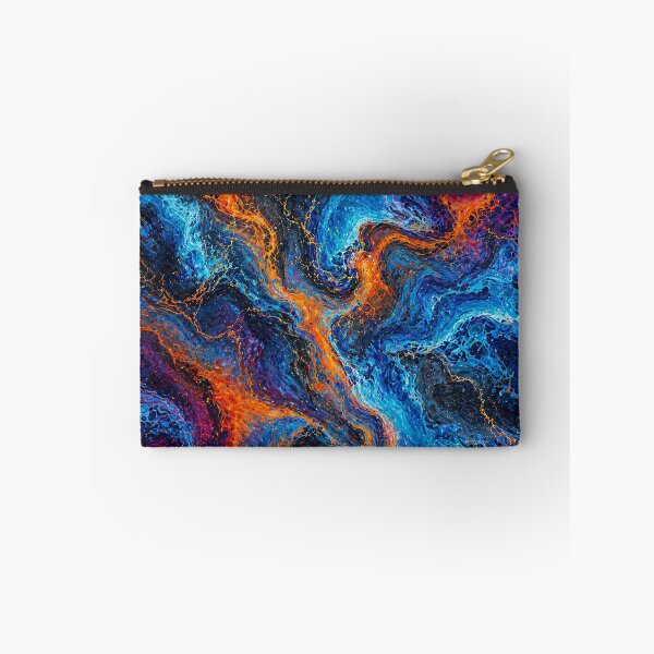 Item preview, Blue Lava Flow – Abstract Marble with Fiery Accents designed and sold by annenambiro.