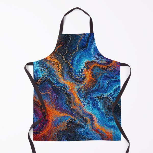 Item preview, Blue Lava Flow – Abstract Marble with Fiery Accents designed and sold by annenambiro.