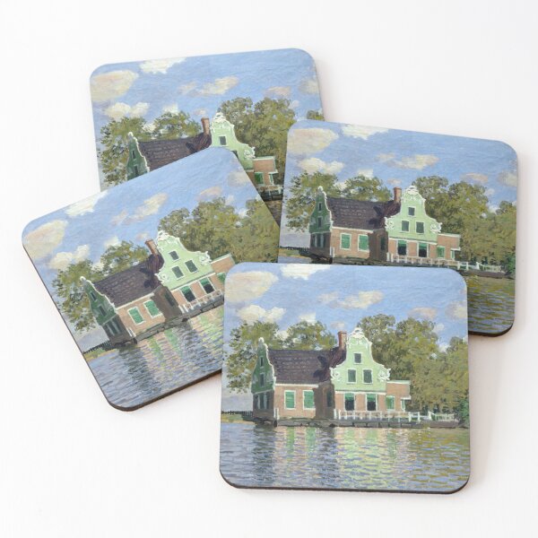 Item preview, Houses By the Bank of the River Zaan by Claude Monet: Impressionist Wall Art designed and sold by artofuniverse.
