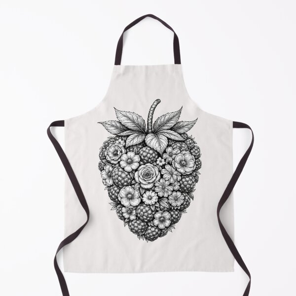Item preview, Floral Raspberry Black & White – Unique Fruit Artwork designed and sold by Aniahck.