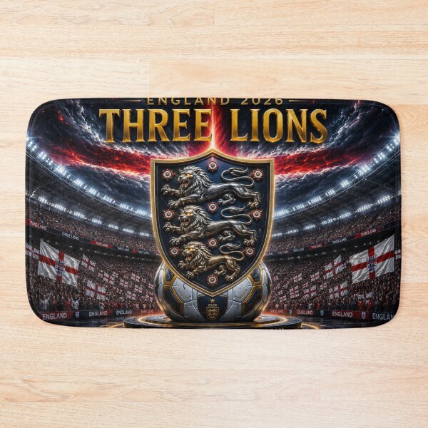 Item preview, England Three Lions Soccer 2026 Retro Futuristic Art designed and sold by Aram250.