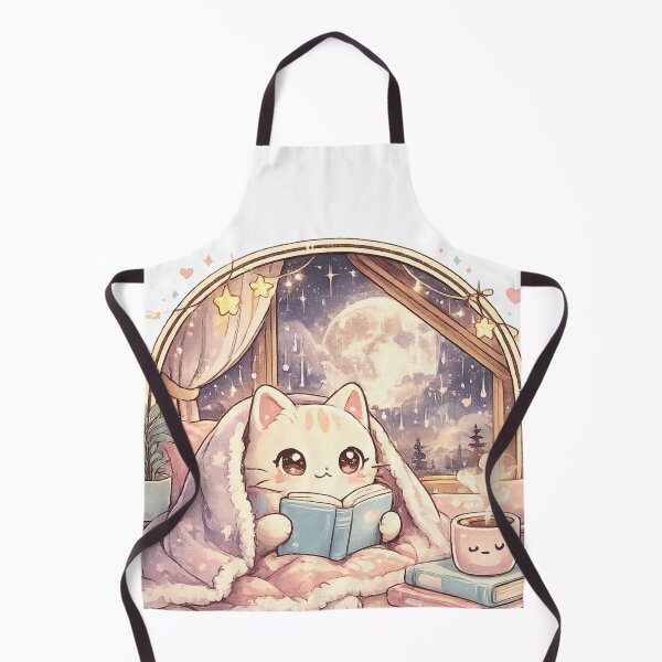 Item preview, Cozy Cat Reading Book Moon Night Kawaii Design designed and sold by Sharlo Shop.