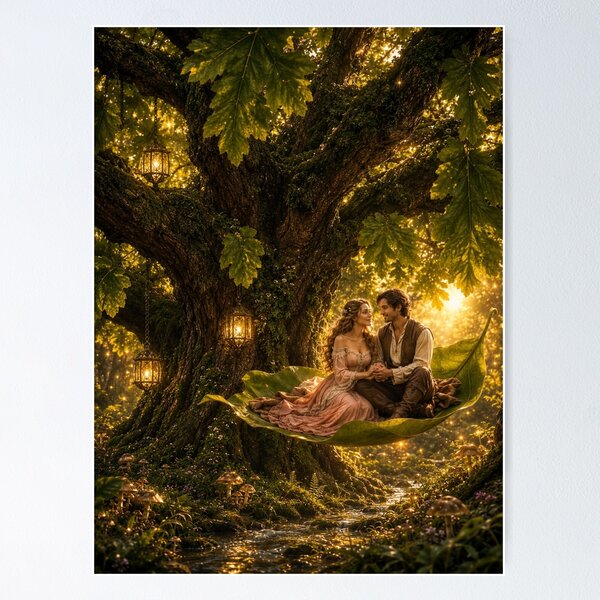 Item preview, Enchanted Forest Love – Magical Woodland Romance Art designed and sold by MagicMood Creations.