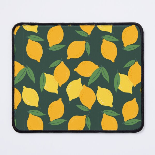 Item preview, Summer pattern with juicy lemons on dark green background designed and sold by CHERRY--SHOP.