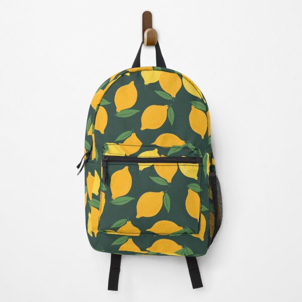 Item preview, Summer pattern with juicy lemons on dark green background designed and sold by CHERRY--SHOP.