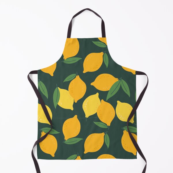 Item preview, Summer pattern with juicy lemons on dark green background designed and sold by CHERRY--SHOP.