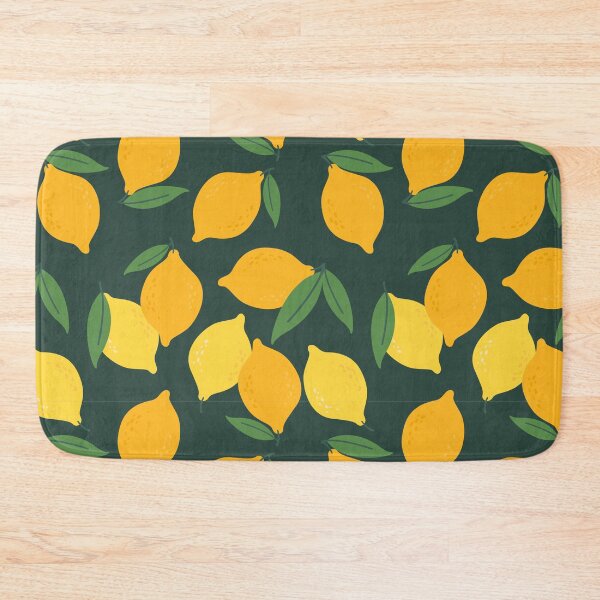Item preview, Summer pattern with juicy lemons on dark green background designed and sold by CHERRY--SHOP.