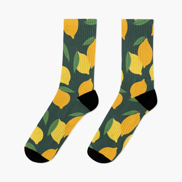 Item preview, Summer pattern with juicy lemons on dark green background designed and sold by CHERRY--SHOP.